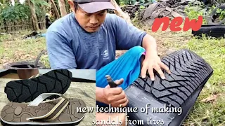 New technique of making sandals from tires