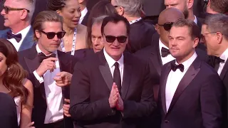 L'arrivée de Quentin Tarantino, Leonardo DiCaprio et Brad Pitt sur le tapis rouge - Cannes 2019