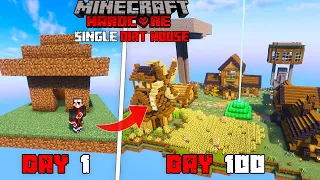 I Survived 100 Days on *Single Dirt House* Only World in Minecraft Hardcore !! ( HINDI 4k  )