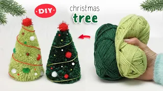🎄 Diy Pom Pom Christmas Tree made of Yarn