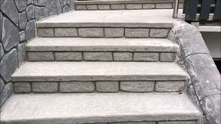 Ремонт уличной лестницы с помощью арт бетона. Reparatur der Treppe mit Art Beton