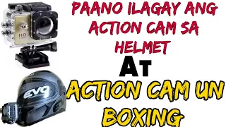 Paano ilagay ang action cam sa helmet tutorial | At action cam unboxing