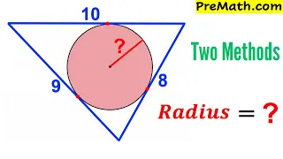 Can you find the radius of the inscribed circle? | (Heron's Formula) | #math #maths #geometry