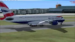 fsx british airways A380 takeoff from heathrow airport