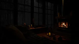 Cozy Cabin Ambience with Rain and Fireplace for Concentration - Experience Ultimate Comfort