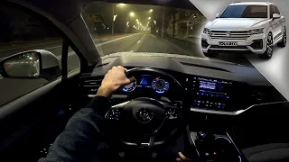 VOLKSWAGEN TOUAREG 3.0 TDI (2020) Night City Test Drive [POV]