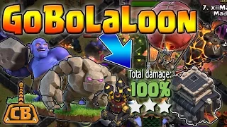 How to TH9 GoBoLaLoon - 3 Star Strategy Guide - Clash of Clans - War Replays