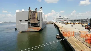 Shipspotting Southampton - Car ship docking manoeuvre