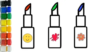 How to draw cosmetics drawing | Easy colorful cosmetics drawing for kids