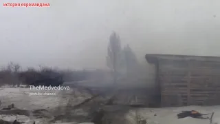 1 февраля 2015 Украина: Град АТО бьет по ДНР - Ukrainian GRAD firing