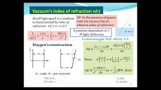 EP light deflection (Lecture #09a of a course on Relativity & Cosmology)