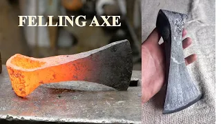 Forging Viking Age felling AXE. Wrought iron.