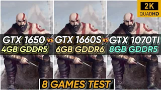 GTX 1650 vs GTX 1660 SUPER vs GTX 1070 Ti | 8 Games Test | How Big The Difference ?  | 1440P - 2K