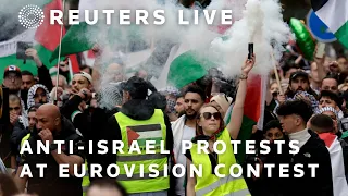 LIVE: Protests against Israeli Eurovision participation as people arrive for semi-final