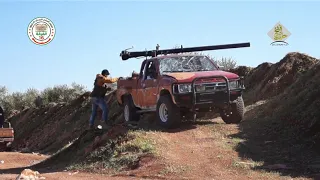 M40 106mm Recoilless rifle on the pickup is shooting