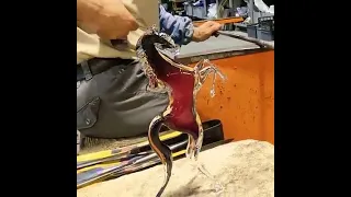 Glassblower sculpting a beautiful glass horse in 2 minutes.