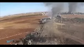 Уничтоженный Турецкий конвой в Сирии после удара ВКС РФ! Новости России