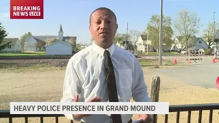 Law enforcement clearing the area in Grand Mound following potential hoax call