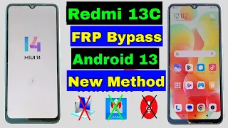 Redmi 13C FRP Bypass Android 13 Without PC | Xiaomi Redmi 13C FRP Unlock Miui 14 | New Method
