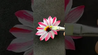 Great Art😱 | Pink One Stroke Painting | Floral Art   #shorts #AShortADay