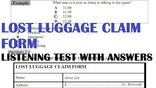 LOST LUGGAGE CLAIM FORM 1  with answers