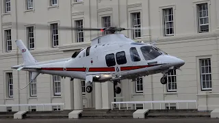 Royal Air Force VIP helicopter lands in the heart of London