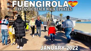 FUENGIROLA MALAGA SPAIN BEACH WALK IN JANUARY 2022 [4K] Fantastic Beach Walk Winter Updates🌞☀️