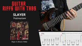 Slayer - Postmortem - Guitar riffs with tabs / cover / lesson