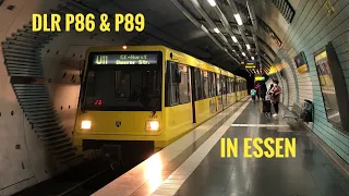 Ex-London DLR P86 und P89 Züge der Stadtbahn Essen