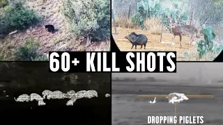 60+ Kill Shots in 5 Minutes | Thermal Hunting Hogs + Bow & Long Range Shots