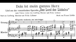 Franz LEHAR " Tu che m'hai preso il cuor " (piano accompaniment with score karaoke tenore)