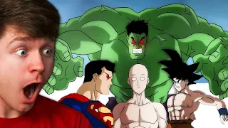 GOKU & SAITAMA vs HULK & SUPERMAN! (Reaction)