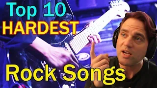 Guitarist Reacts: Top 10 Hardest Rock Songs to Play On The Guitar from Watchmojo Music