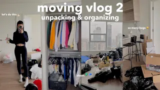 MOVING VLOG 2: unpack & organize with me *CLOSET ORGANIZATION*