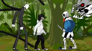 Killer!Sans vs Jeff The Killer, Slender Man. Undertale Animation. Drawing Cartoon 2.