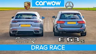 Porsche Panamera Turismo vs AMG E63 S - DRAG RACE, ROLLING RACE & BRAKE TEST