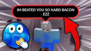 " IM BEATED YOU SO HARD BACON EZZ " 💀 | The Strongest Battlegrounds ROBLOX