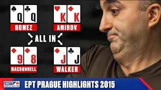 CRAZY 4-WAY ALL IN AT EPT Prague 2015 ♠️PokerStars