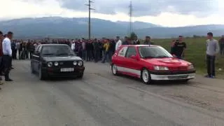 Peugeot 206 2.0 16v (190ps) vs golf 2 1.8l GTI (105ps)