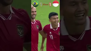 Indonesia vs Brazil 2023 Imaginary Friendly Match Highlights #shorts #football #youtube