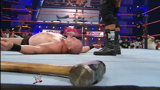 Triple H vs Snitsky + Triple H Destroys The RAW Titantron: WWE Raw January 14, 2008 HD