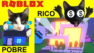 Jugando a ROBLOX ADOPT ME con mis gatos graciosos Luna y Estrella CAP 2 Mansion / Videos de gatitos