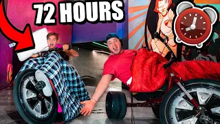 24 Hour Overnight Challenge In Amusement Park - YOU CAN'T CATCH US!