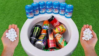 Mentos VS Cola, Monster, Fanta, Lipton, Yedigün, Fruko, Burn, Sprite and Mentos in Toilet