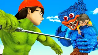 Tani being kidnapped~! Nick Hulk vs Huggy Wuggy - Scary Teacher 3D Nick & Tani Cartoon Ep.33