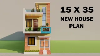 Small new house plan elevation,15*35 makan ka naksha,15x35 ghar ka design in 3D,525 sqft house plan