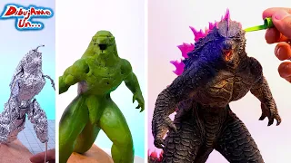 How to GODZILLA EVOLVED clay sculpture godzilla x kong then empire || DibujAme Un