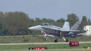 Navy F/A-18 Hornet Adversary VFC-12 Ambush flight stoping for fuel