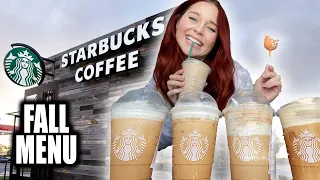 TRYING EVERY STARBUCKS FALL MENU ITEM - 2021 - Pumpkin Spice Latte & Apple Crisp Macchiato