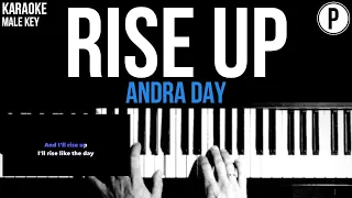Andra Day - Rise Up Karaoke MALE KEY Slowed Acoustic Piano Instrumental Cover Lyrics